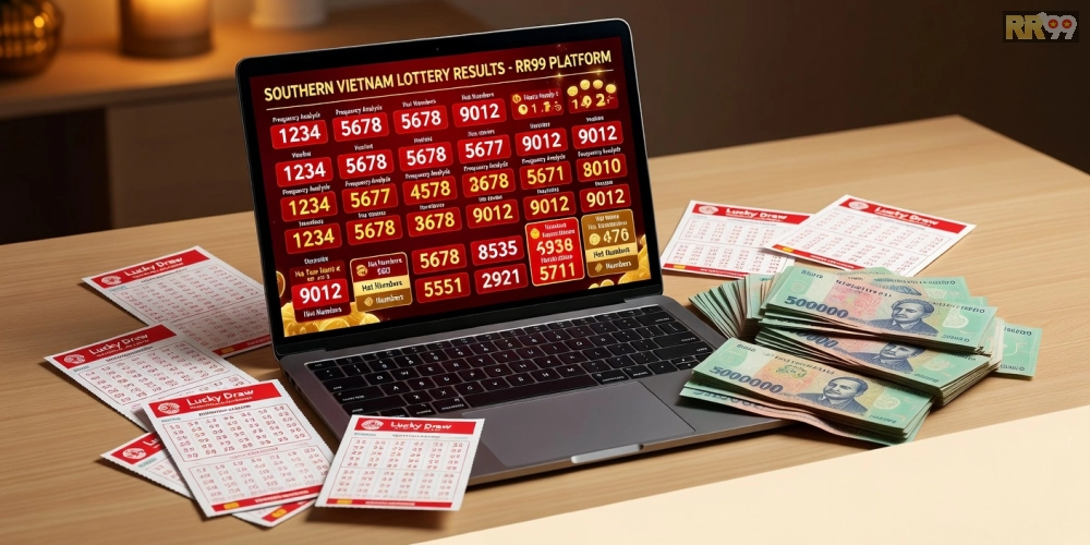 Hình ảnh minh họa kết quả xổ số miền nam hôm nay rr99 trên nền tảng SouthLot với biểu đồ thống kê hấp dẫn