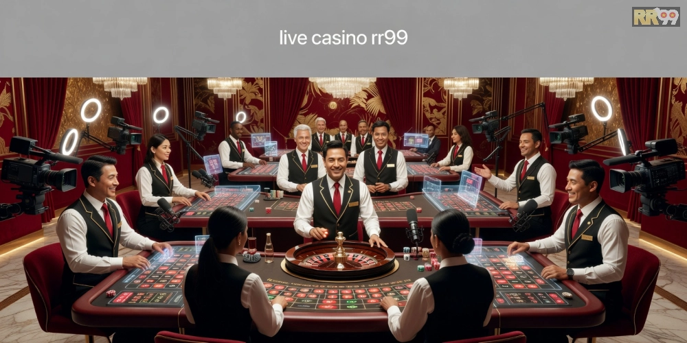 Minh họa khái niệm live casino rr99 với dealer chuyên nghiệp và bàn chơi thực tế