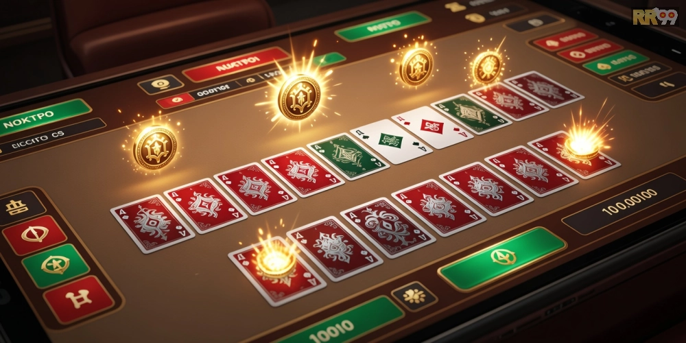 Giao diện game Phỏm Jackpot trên rr99 với các lá bài sắp xếp chiến lược