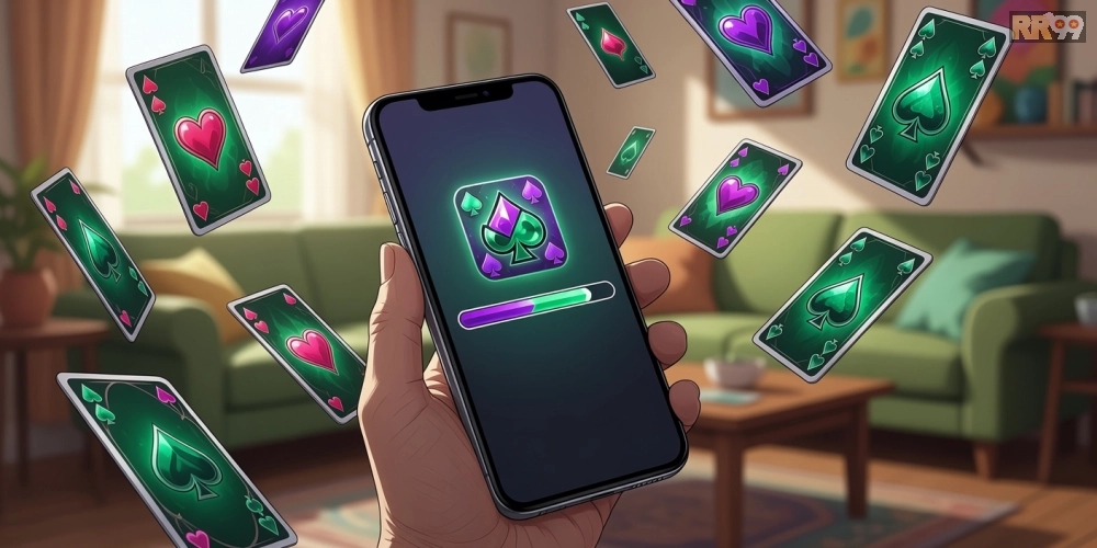 Hình ảnh tải game bài rr99 phiên bản mobile với đồ họa sắc nét và tính năng chơi offline.