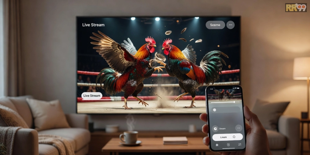 Minh họa giao diện xem đá gà trực tiếp chất lượng cao trên nền tảng RR99