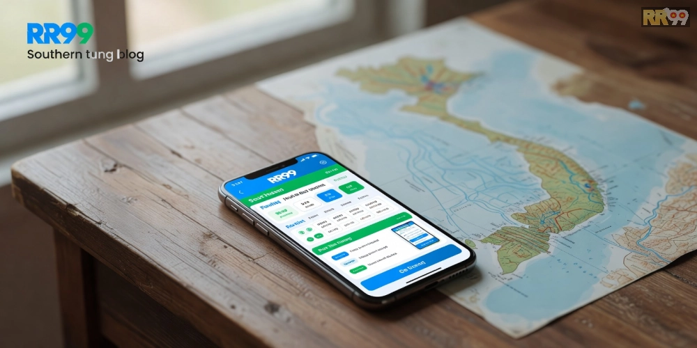 Hình minh họa khái niệm xổ số miền nam hôm nay rr99 với giao diện trực tuyến hiện đại và kết quả hiển thị rõ ràng